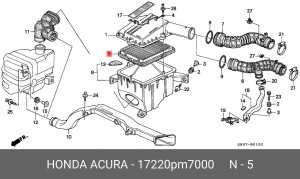 Воздушный фильтр 17220PM7000 HONDA