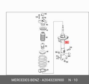 Амортизатор подвески A2043230900 MERCEDES BENZ