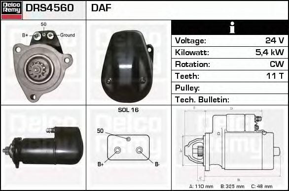 Стартер DRS4560 DELCO REMY