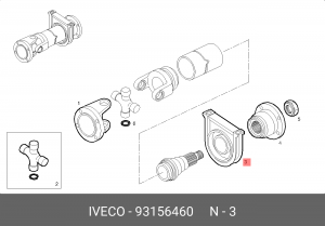 Подшипник, промежуточный подшипник карданного вала 93156460 IVECO