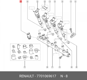 Датчик, давление подачи топлива 7701069617 RENAULT