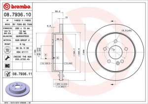 Тормозной диск 08.7936.10 BREMBO