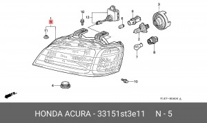 Основная фара 33151ST3E11 HONDA