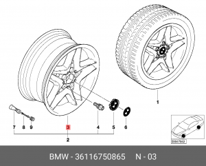 Диск колеса 36 11 6 750 865 BMW