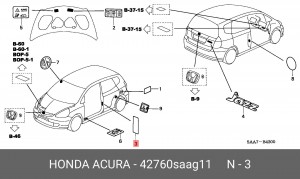 Табличка 42760SAAG11 HONDA