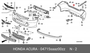 Бампер задний 04715SAAZ00ZZ HONDA