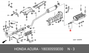 Глушитель выхлопных газов конечный 18030S5SE00 HONDA