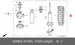Амортизатор подвески 51601SS0G02 HONDA