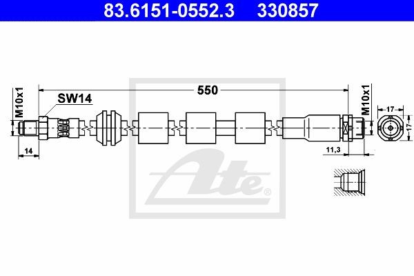 Тормозной шланг 83.6151-0552.3 ATE