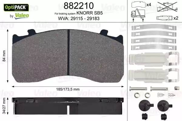 Колодки тормозные дисковые 882210 VALEO PHC