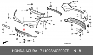Заглушка бампера 71109SMGE00ZE HONDA
