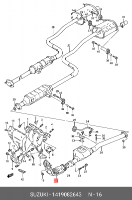 Выпускной трубопровод 14190-82643 SUZUKI