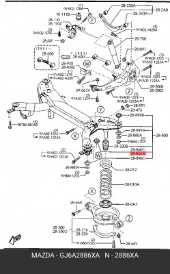 Подвеска, рычаг независимой подвески колеса GJ6A2886XA MAZDA
