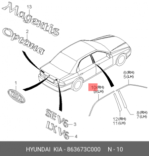 Деталь 863673C000 HYUNDAI KIA