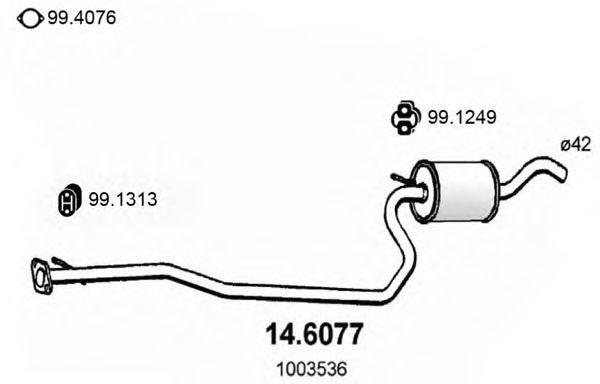 Средний глушитель выхлопных газов 146077 ASSO