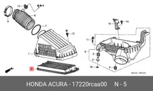 Воздушный фильтр 17220RCAA00 HONDA