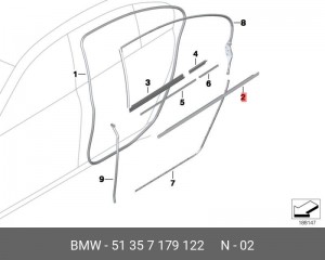 Молдинг двери 51 35 7 179 122 BMW
