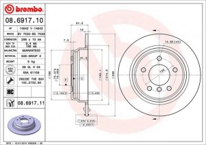 Тормозной диск 08.6917.10 BREMBO