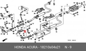 Выпускной трубопровод 18210S04S21 HONDA