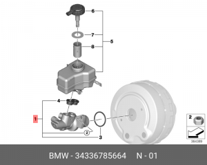 Цилиндр тормозной главный 34 33 6 785 664 BMW
