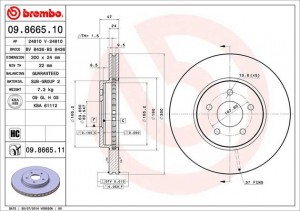 Тормозной диск 09.8665.10 BREMBO