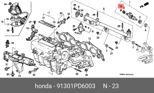 Прокладка корпуса топливной форсунки 91301PD6003 HONDA