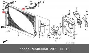 Болт крепления 934030601207 HONDA