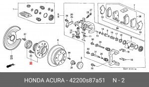 Комплект подшипника ступицы колеса 42200S87A51 HONDA