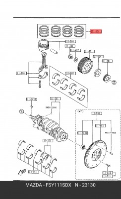 Кольца поршневые FSY1-11-SDX MAZDA