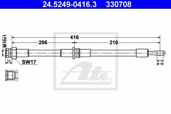 Тормозной шланг 24.5249-0416.3 ATE