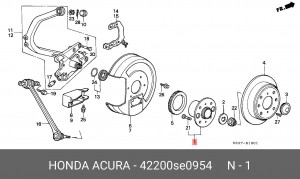 Комплект подшипника ступицы колеса 42200SE0954 HONDA