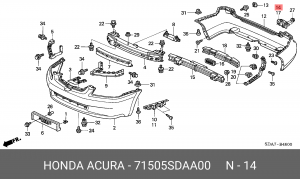 Кронштейн крепления бампера 71505SDAA00 HONDA