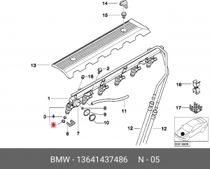 Уплотняющее кольцо; Уплотнительное кольцо, клапанная фо 13 64 1 437 486 BMW
