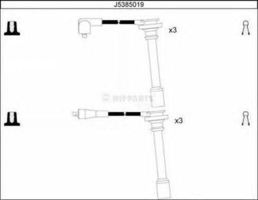 Ккомплект проводов зажигания J5385019 H B JAKOPARTS NIPPARTS