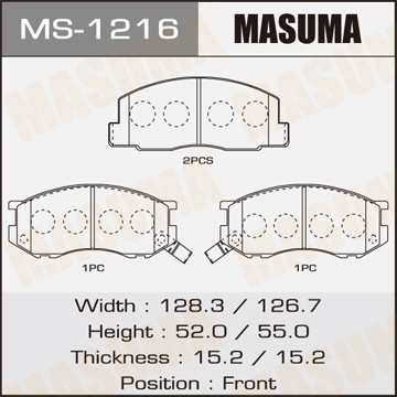 Колодки тормозные дисковые MS1216 MASUMA