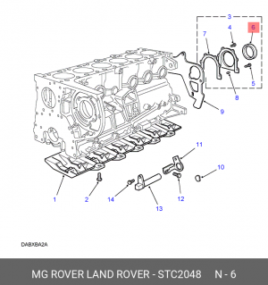 Уплотняющее кольцо, коленчатый вал STC2048 LAND ROVER