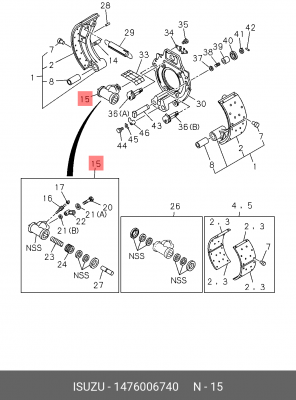 Колесный тормозной цилиндр 1-47600-674-0 ISUZU