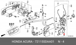 Сервопривод замка двери 72115SDAA01 HONDA
