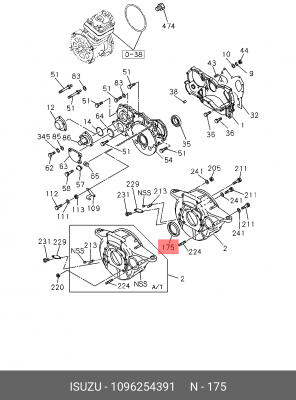 Сальник коленвала 1096254391 ISUZU