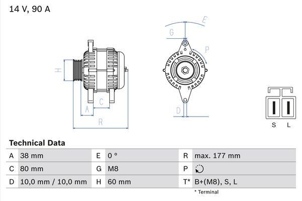 Генератор 0 986 049 800 BOSCH