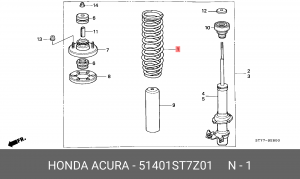 Пружина ходовой части 51401ST7Z01 HONDA
