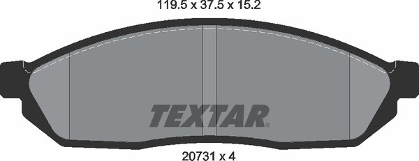 Комплект тормозных колодок, диско 2073101 TEXTAR