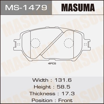 Колодки тормозные дисковые MS1479 MASUMA