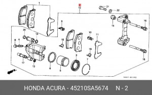 Тормозной суппорт 45210SA5674 HONDA