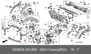 Кронштейн крепления 04611SWWG00ZZ HONDA