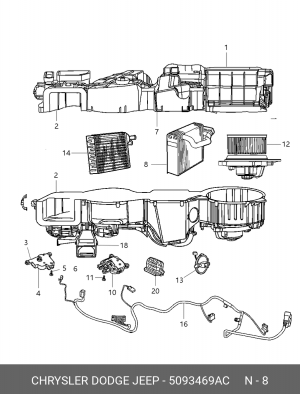 Испаритель, кондиционер 5093 469AC CHRYSLER