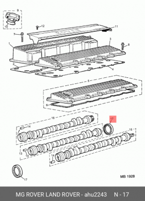 Уплотняющее кольцо, распределительный вал AHU2243 MG ROVER LAND ROVER