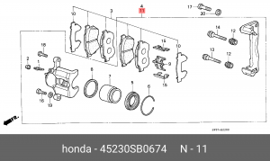 Тормозной суппорт 45230SB0674 HONDA