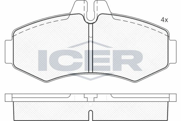 Комплект тормозных колодок, диско 141288 ICER