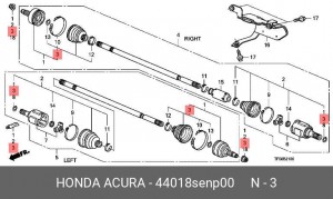 Пыльник ШРУСа (комплект) 44018SENP00 HONDA